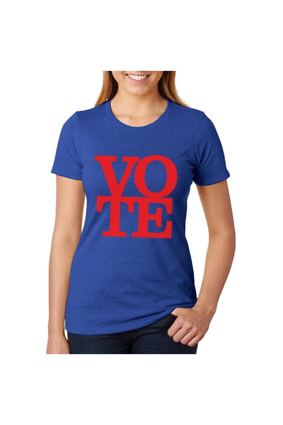 Election Vote Stacked Juniors Soft Heather T Shirt Heather Royal MD