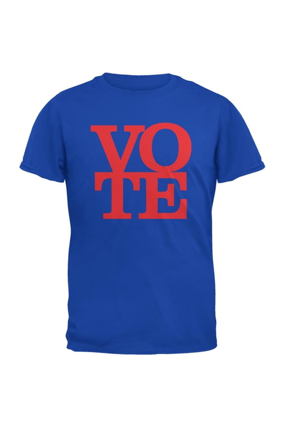 Election Vote Stacked Royal Adult T-Shirt - Medium