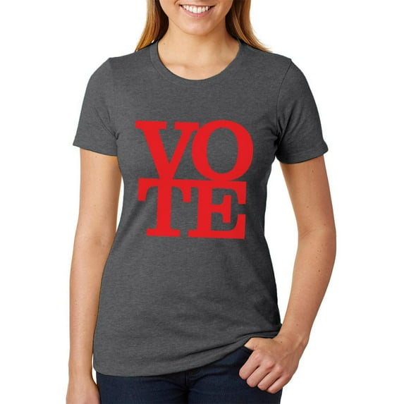 Election Vote Stacked Womens Heather T Shirt Deep Heather 2XL