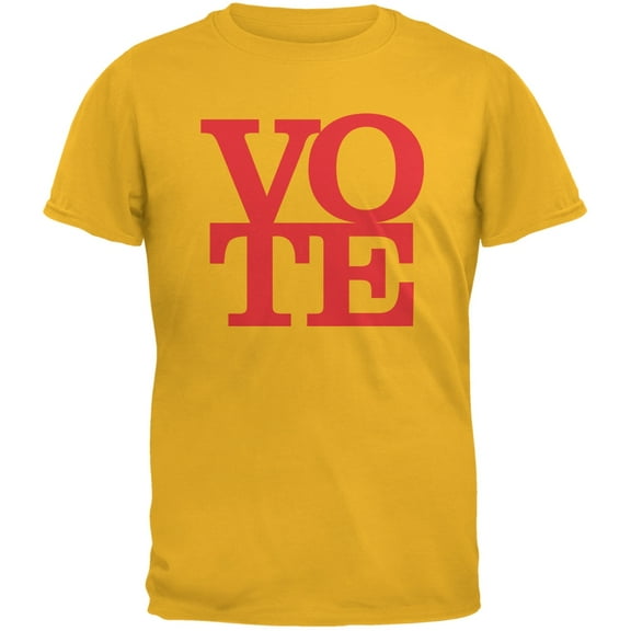 Election Vote Stacked Yellow Adult T-Shirt - Medium