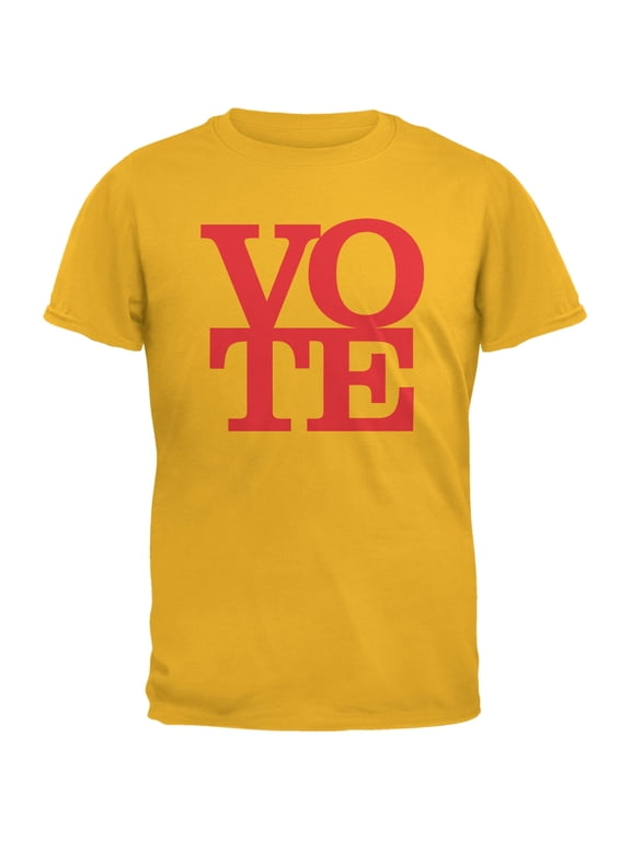 Election Vote Stacked Yellow Adult T-Shirt - Small