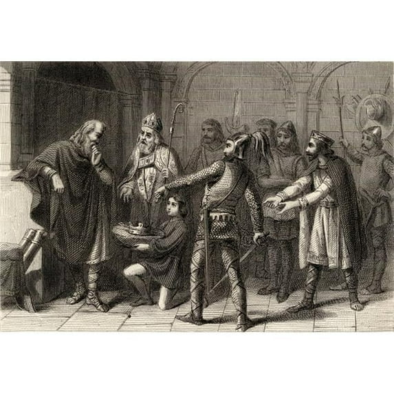 Election of King Wamba King of The Visigoths. 672-680 Poster Print