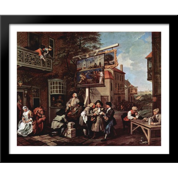 Election propaganda 34x28 Large Black Wood Framed Print Art by William Hogarth