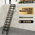 thumbnail image 1 of Electirc Ladder Aluminum Folding Ladder 9.5 FT, Aluminum Collapsible Ladder, Heavy Duty 500 lbs Load Capacity Extension Ladder, Multi-Purpose for home loft with remote,11 steps, 1 of 10