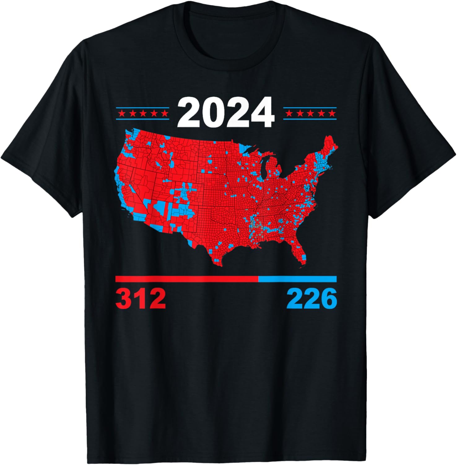 Electoral Map Trump 312 Red 2024 Election Results Map 2024 TShirt