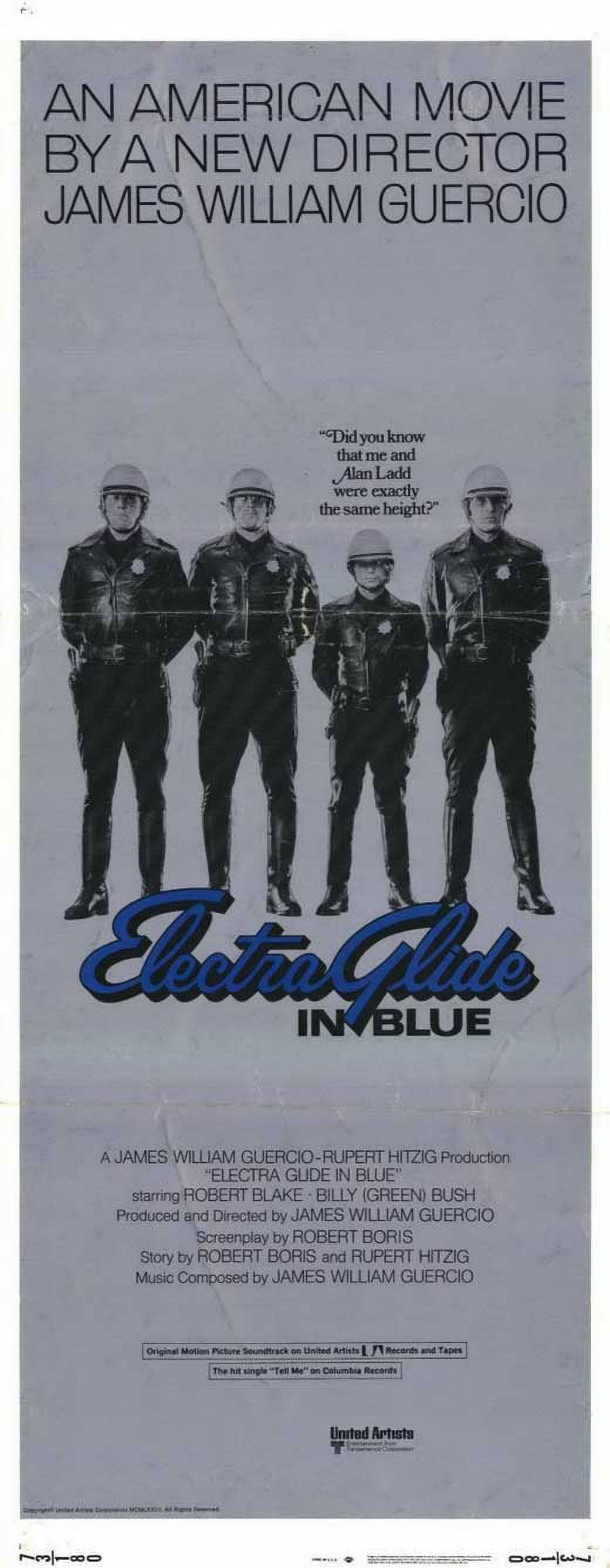 Electra Glide in Blue Poster Movie Insert 14 x 36 In - 36cm x 92cm Robert (Bobby) Blake Billy Green Bush Mitchell Ryan Jeannine Riley Elisha Cook Jr. Royal Dano