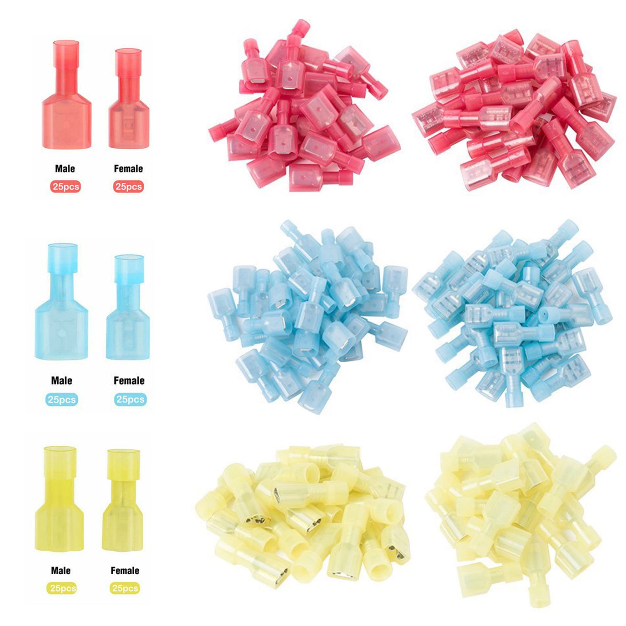 Electrapick 150Pcs Nylon Spade Quick Disconnect Connectors Kit