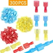 Electrapick 300Pcs Nylon Quick Disconnect Connectors, Electrical Insulated Male & Female Spade Wire Crimp Terminals Assortment Kit