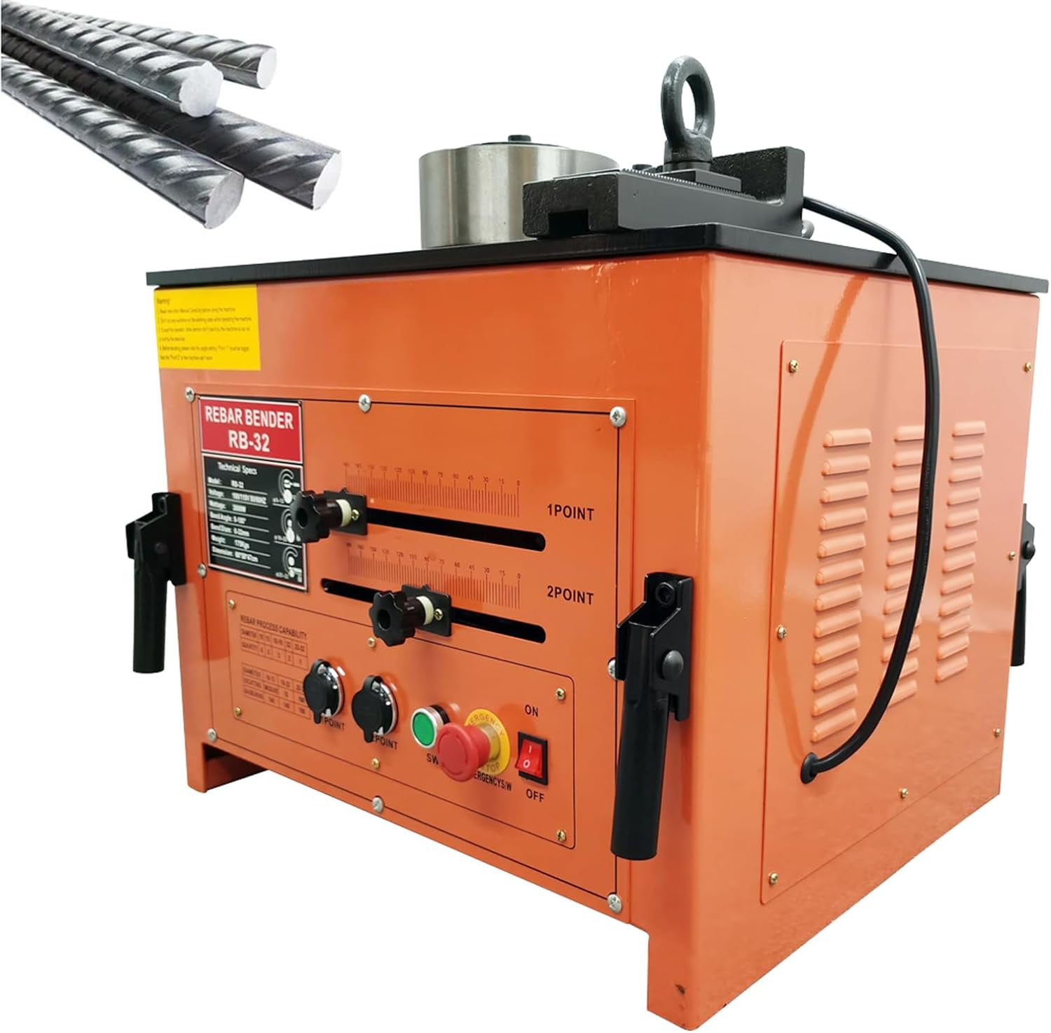 Electric 11/4" Steel Rod Rebar Bender Bending Machine with 2 Foot
