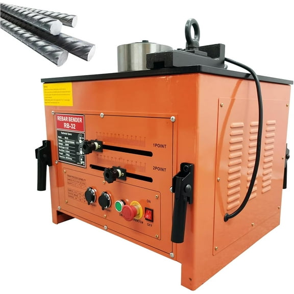 Electric 1-1/4" Steel Rod Rebar Bender Bending Machine with 2 Foot Pedal 0-180 Adjustable Angle