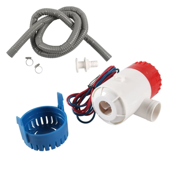 Electric 12V Boat Bilge Water Pump with Drainage Hose Kit Suitable for Traveling Camping Cruising Yachts Watercraft