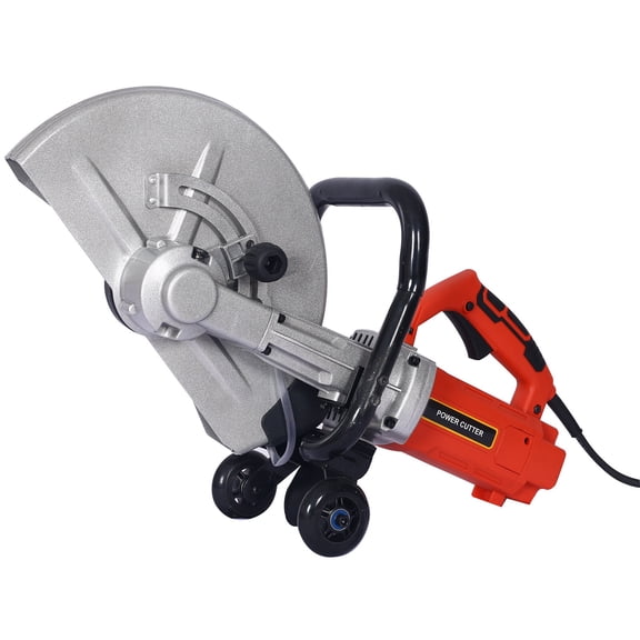 Electric 14 Cut Off Saw Wet/Dry Concrete Saw Cutter Guide Roller with Water Line Attachment 3000w without blade for Construction Site
