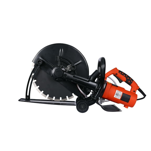 Electric 14" Cut Off Saw Wet/Dry Concrete Saw Cutter Guide Roller with Water Line Attachment
