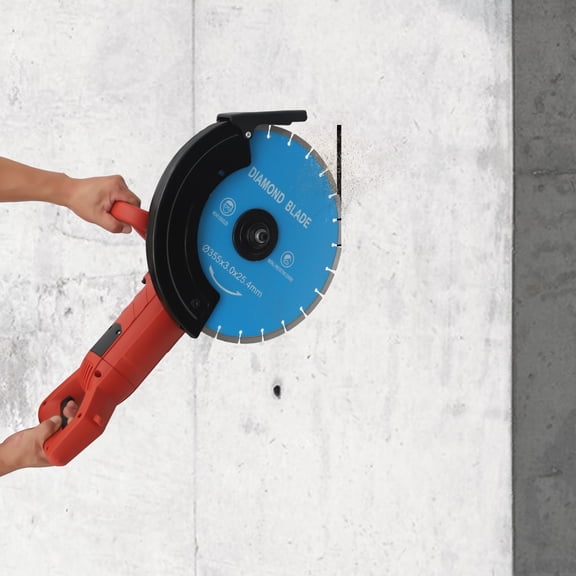 Electric 14 inch Circular Concrete Cut Off Saw Cutter Wet Dry Masonry Brick 3KW for Fire Fighting, Demolition, Window Installation