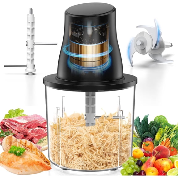 Electric : 250W Multifunctional Press-to-Operate Meat Shredder Tool with Large Capacity - Meat Grinder for Chicken Breast, Meats, Fruits, Vegetables, Nuts (Black)