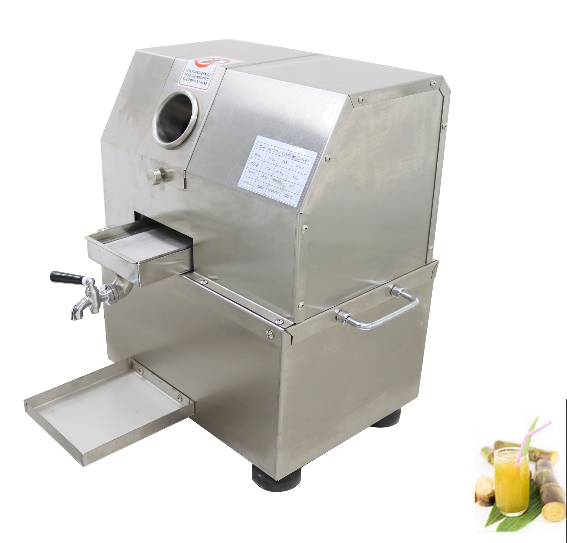 Electric  3-Roller Sugarcane Juicer Sugar Cane Juice Extractor  Sugarcane Squeezing Machine