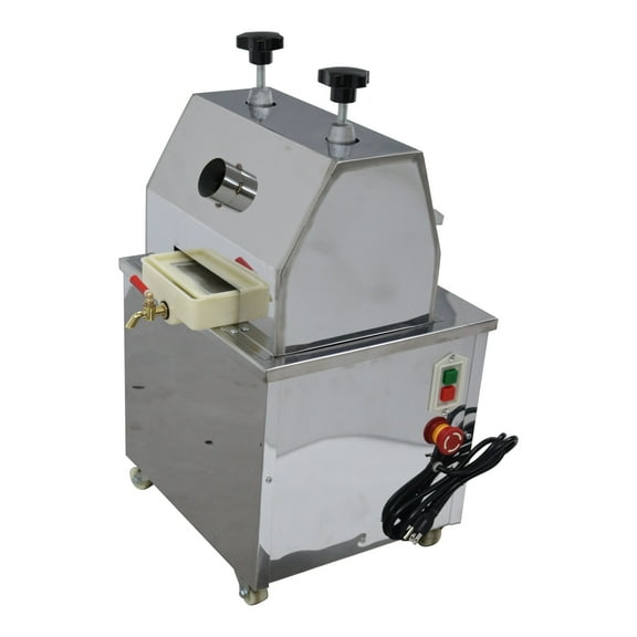 Electric 3 Rollers Desktop Sugarcane Juicer Press Extractor with Emergency Stop Switch