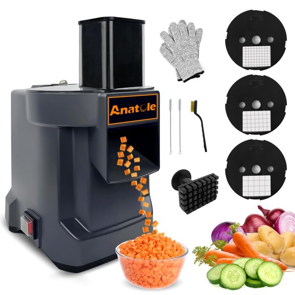 Electric 3-in-1 Stainless Steel Dicing Food Processor for Vegetables