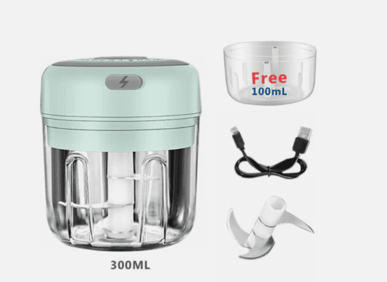 Electric 300ML Mini Garlic Chopper – USB Rechargeable Food Processor for Garlic, Chili, Onion, Fruits & Meat Mincer Blender