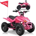 thumbnail image 1 of IVFJFV Electric 4 Wheeler with Dual Speed 10-15MPH, 12AH Battery,36V High Power Off-Road Four Wheeler with 500W Motor,Front & Rear Shock Absorbers, Disc Brake, LED Headlight, Safety Flag,Pink, 1 of 8