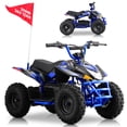 thumbnail image 1 of IVFJFV Electric 4 Wheeler with Dual Speed 10-15MPH, 12AH Battery,36V High Power Off-Road Four Wheeler with 500W Motor,Front & Rear Shock Absorbers, Disc Brake, LED Headlight, Safety Flag,BLUE, 1 of 8