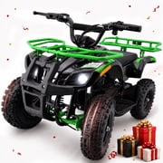 Electric 4 Wheeler,IVFJFV Dual Speed 10-15 MPH 4 Wheel with Parental Safety Key, 15 Miles Max Range,36V Ride on Car with Front & Rear Suspension & 10 Inch All-Terrain Wheels for Trail