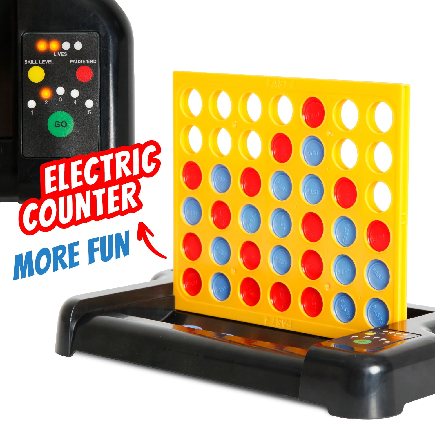 Electric 4 in a Row Game, Fast 4, Connect Game Portable Four Up Board