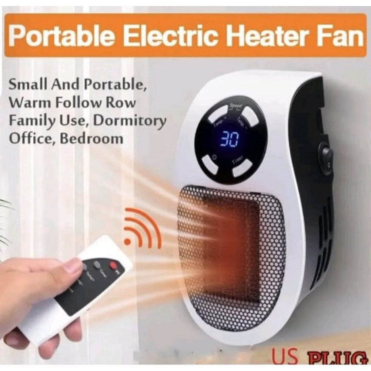 Electric 500w Wall Outlet Heater Programmable Space Heater With Led Display Wall Outlet