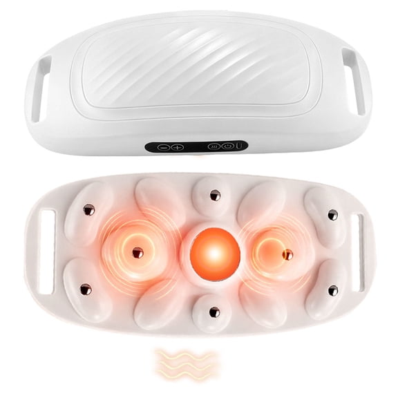 Electric Abdominal Massager with 3 Heat Settings 6 Vibration Modes 9 Speeds, Cordless Tummy Massager Device, Rechargeable Core Fitness Massager for Relaxation