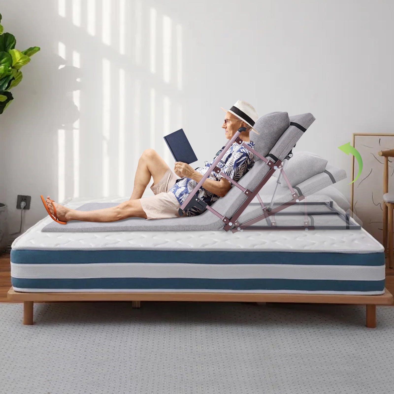 Electric Adjustable Bed Backrest for Elderly & Adults, Lift Assist Back ...