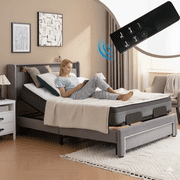 Electric Adjustable Bed Base Frame with Wireless Remote Head and Foot Incline, CARZZI LIFE Power Platform Bed Base with One Touch Comfort Positions, with USB and LED, Smooth Silent Operation, Queen