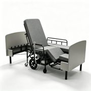 YOYI Electric Adjustable Nursing Bed 3-in-1 Convertible Wheelchair Stretcher 650 Lbs Heavy Duty Carbon Steel Frame Safety Rails for Elderly Home Care
