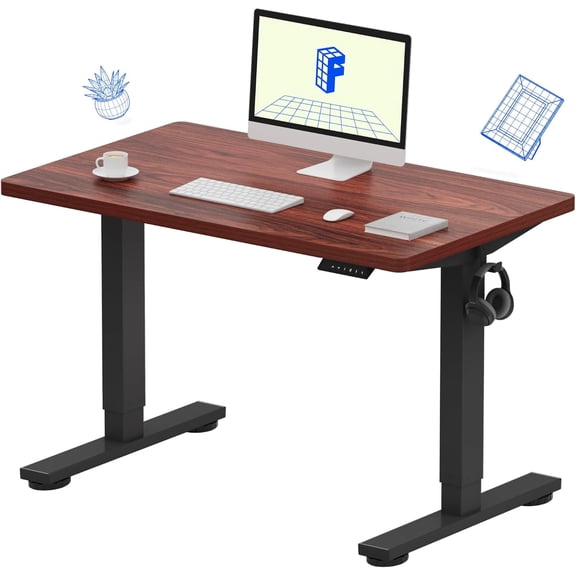 Electric Adjustable Standing Desk, One-Piece Design with 4 Memory Presets, 176 LBS Capacity, 40" x 24" Desktop