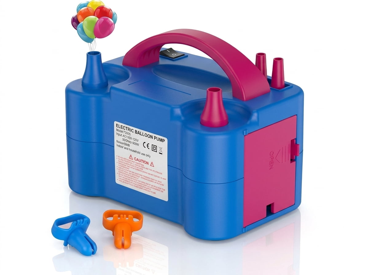 Electric Air Balloon Pump, Portable Dual Nozzle Electric Balloon ...