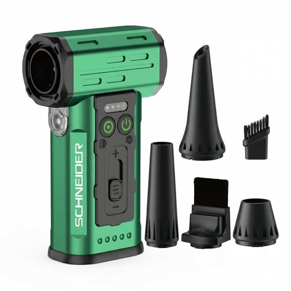 Electric Air Duster, 130000RPM Brushless Motor, Super Power, Aluminium Alloy, Rechargeable Battery, Blowing and Suction Design, for Keyboard, PC, Outdoors, Snow, Leaves, Car Cleaning