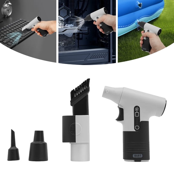 Electric Air Duster, 13000RPM Compressed Blower Fan Multi-Functional Tiny Electric Cleaner 3 Speeds Adjustable Rechargeable Air Blower for Keyboard PC Deep, Car, Home Cleaning (Grey)