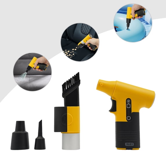 Electric Air Duster, 13000RPM Compressed Blower Fan Multi-Functional Tiny Electric Cleaner 3 Speeds Adjustable Rechargeable Air Blower for Keyboard PC Deep, Car, Home Cleaning (Yellow)