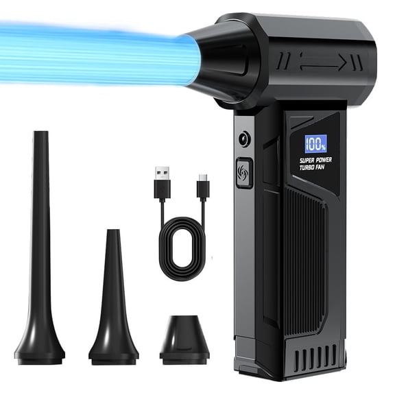 Electric Air Duster,150000RPM Brushless Cordless Electronic Cleaner,4000mAh Turbo Blower Digital Display LED Light 3 Nozzles for PC Laptop Digital Cleaning