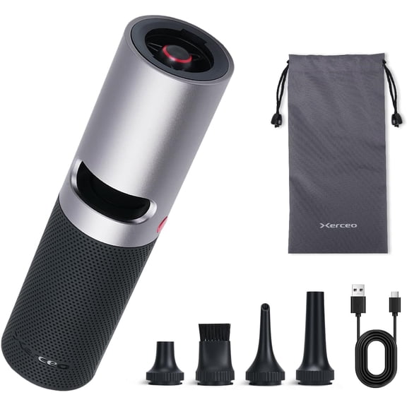 Electric Air Duster, Cordless Compressed Air Duster, Metal Body, 4 Speeds, Hold-to-Turbo, for Keyboard, PC, Car Interior Cleaning, Canned Air Alternative