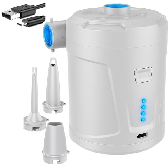 Electric Air Inflator with 5200mAh Large Electric Pumps for Yogas Pool Float Multiple Nozzle Attachments