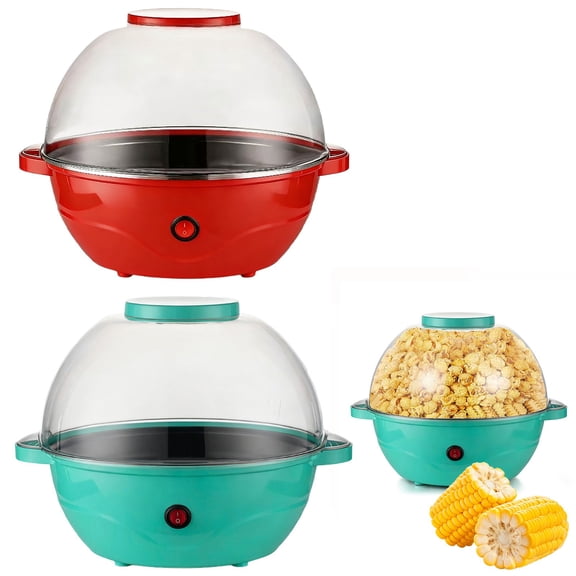 Electric Air Popcorn Popper with Stirring Rod, Automatic Mixing Hot Oil Machine for Family