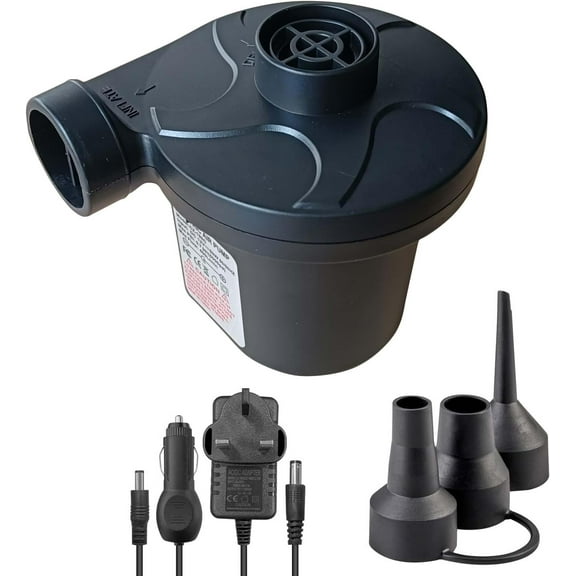 Electric Air Pump Air Mattress Portable Pump for Inflatables Couch, Dual Action Hand Held Portable Air Pump for Inflate Air Mattress Beds, Inflatable Swimming Pools, Swimming Ring(AC110-240V/DC12V)