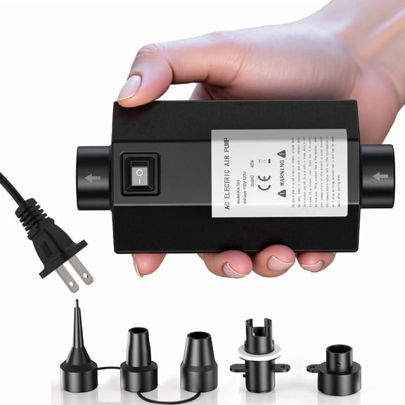Electric Air Pump for Inflatable Pool Toys - High Power Quick-Fill Air Mattress Inflator Deflator Pump for Pool Float Raft Airbed with 5 Nozzles, 400W