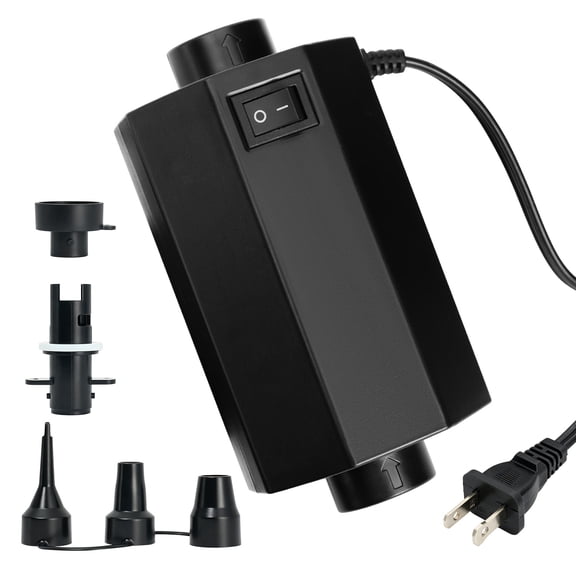 Electric Air Pump for Inflatables, 15000Pa Fast Inflator Deflator Air Pump with 5 Nozzles, Portable Electric Air Pump for Air Mattress, Pool Floats, Inflatable Boat, Yoga Ball, Blow Up Pool