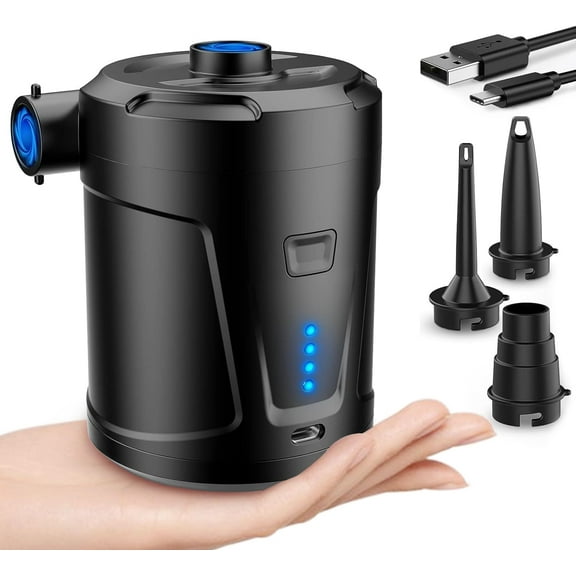 Electric Air Pump for Inflatables 5200mAh Air Mattress Pump Rechargeable Portable Mini Inflator/Deflator Pumps for Outdoor Camping, Inflatable Cushions, Air Mattress Beds
