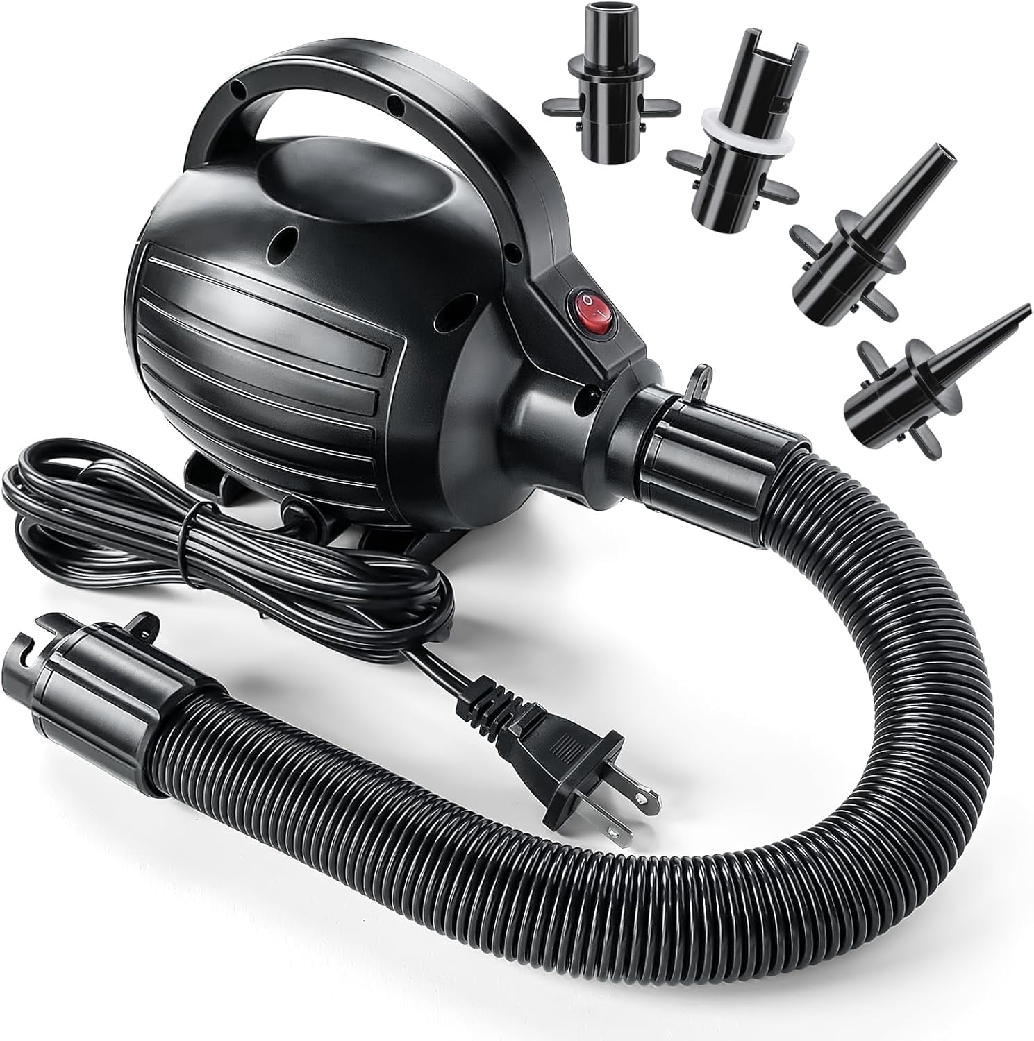 Electric Air Pump for Inflatables 600W 110-120V AC, Portable Quick-Fill ...
