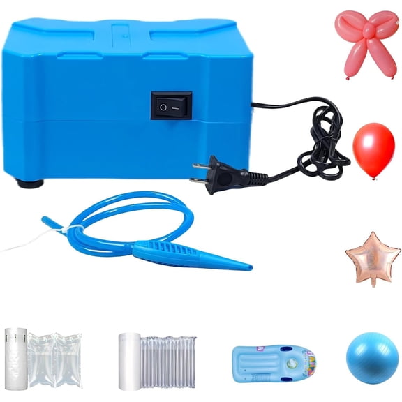 Electric Air Pump for Inflatables Air Pillows and Bubble Cushioning Wrap, Small Balloon Blower Machine with 39'' Long Inflation Hose Inflator Air Pump for Pool Floates Yoga Ball, Low Noise
