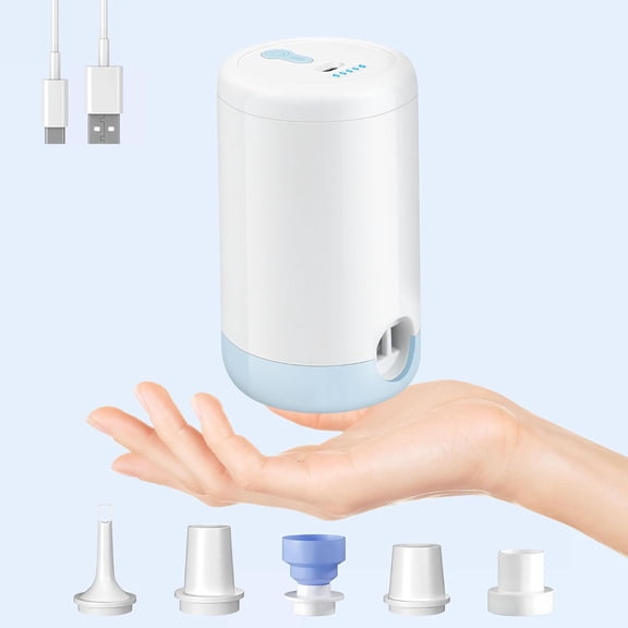 Electric Air Pump for Inflatables,Portable Air Pump with 5 Nozzles,Mini Air Pump with 1500mAh Battery,4kPa Quick-Fill Air Mattress Pump,Inflator Deflator Air Pumps for Pool Floats,Sleeping Pad