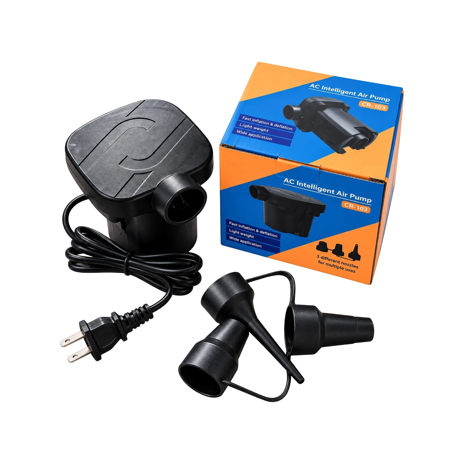 Electric Air Pump for Inflatables,Portable Quick-Fill Air Pump with 3 ...
