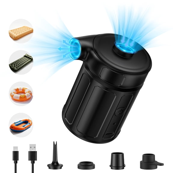 Electric Air Pump, Portable Air Pump with Fast Inflating/Deflating, Rechargeable Electric Pump